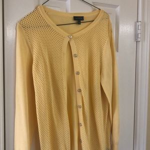 Yellow cardigan sweater 3/4 sleeve - tall size